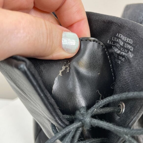 Vintage Womens Lace Up Leather Ankle Boots 9.5 Black Whimsigoth Fairy Grunge - Picture 6 of 16